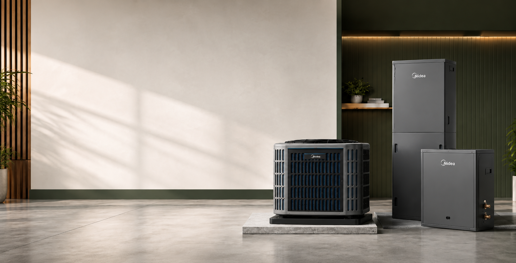 Midea HVAC equipment prepared for customer delivery
